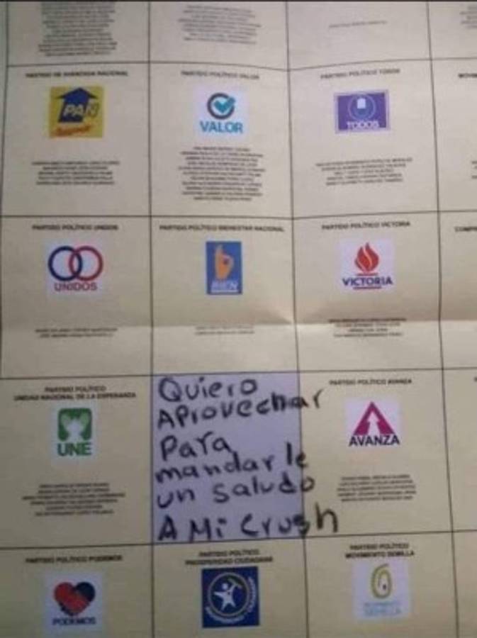 Los virales mensajes que escribieron los guatemaltecos en las boletas de votación