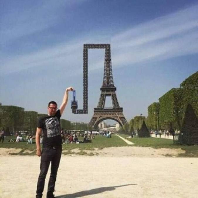 Los 'photoshops' más divertidos del hombre que intentó tomarse una foto tocando la Torre Eiffel