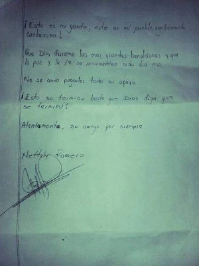 Alcalde de Talanga, Jorge Neptalí Romero, escribe carta tras las rejas