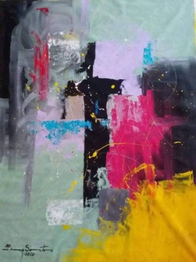 Eclosión de arte abstracto en el pincel de Yimy Santos rumbo a Argentina