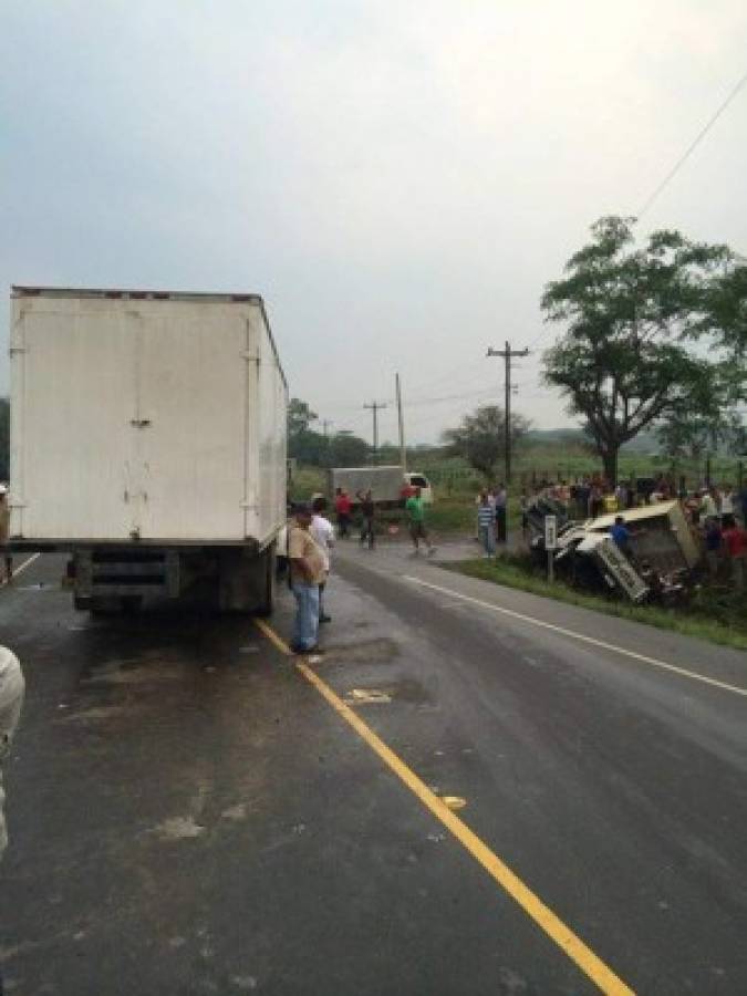 Al menos cinco heridos en múltiple choque en carretera a Olancho
