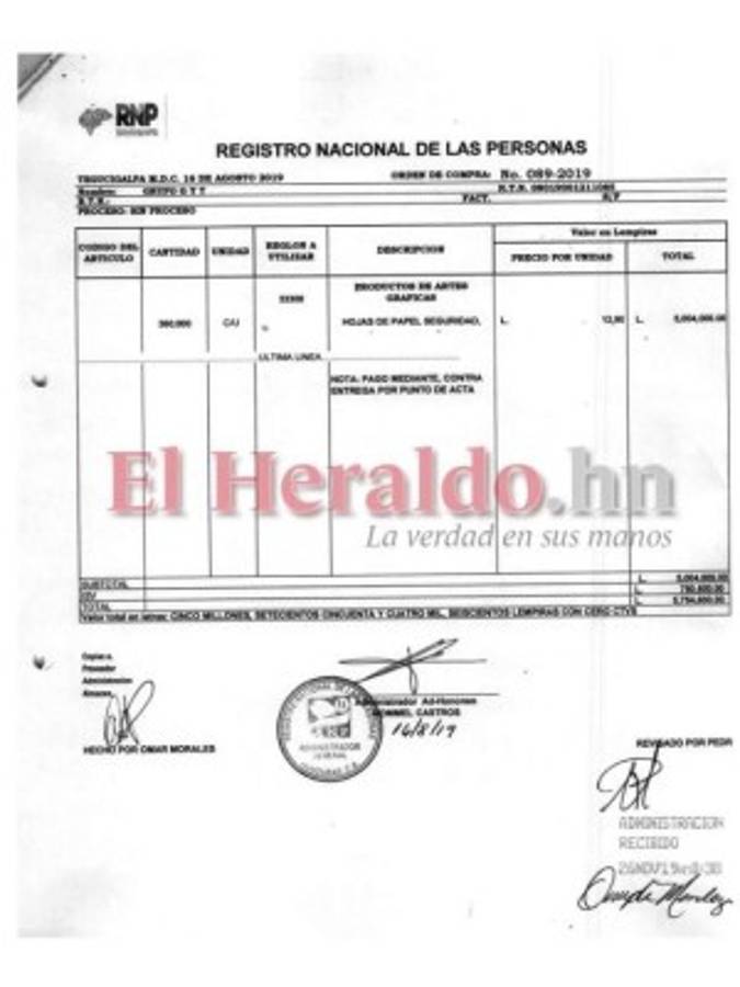 EL HERALDO accedió a la compra del papel de seguridad.