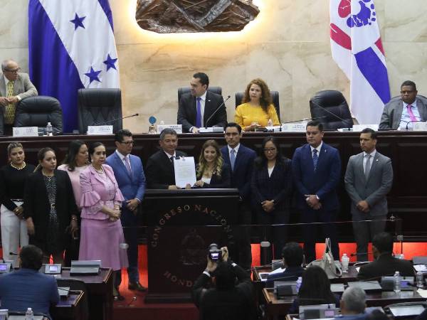 Integrantes de la Comisión Especial de Juicio Político durante la presentación del informe ante el Congreso Nacional.