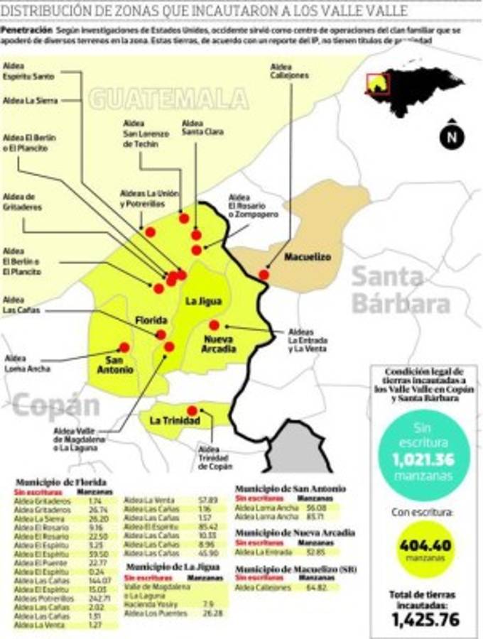 Infografía sobre los bienes incautados a los hermanos Valle Valle.