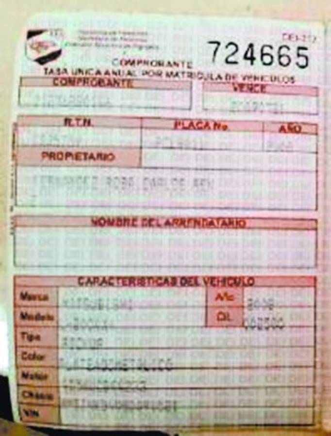 Carro fue vendido hace dos años