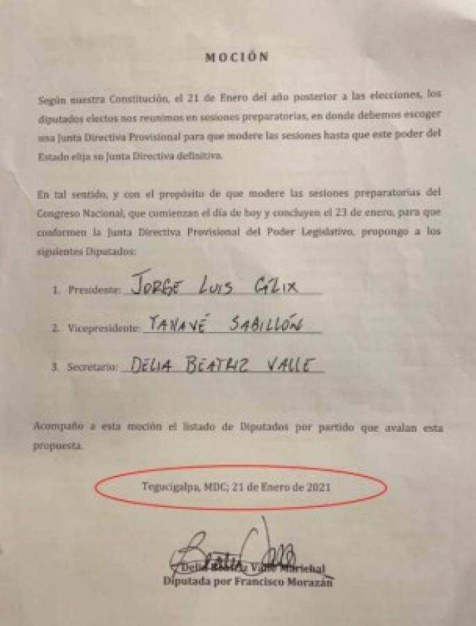 Error en fecha de moción presentada por Beatriz Valle 'no tiene incidencia'