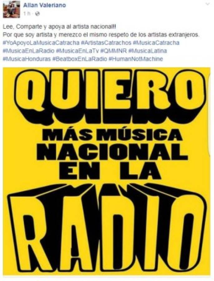 Artistas hondureños viralizan campaña 'Quiero más música nacional en la radio'