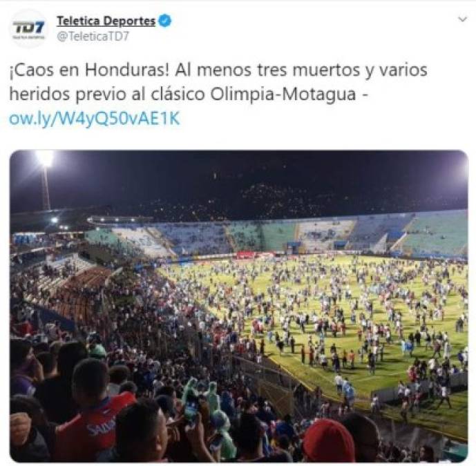 Así informaron los medios internacionales la tragedia en el clásico hondureño