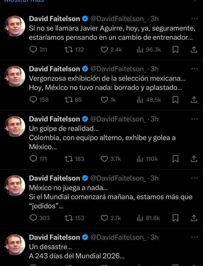 Las críticas de los medios a selección de México tras ser goleado por Colombia