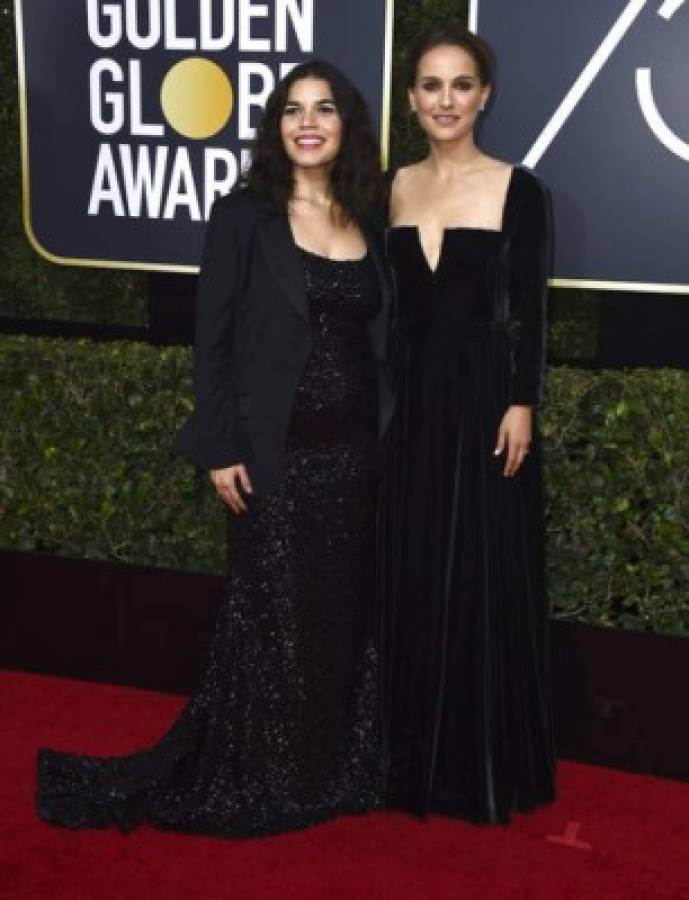 La hondureña America Ferrera lució hermosa en la gala de los Globos de Oro 2018