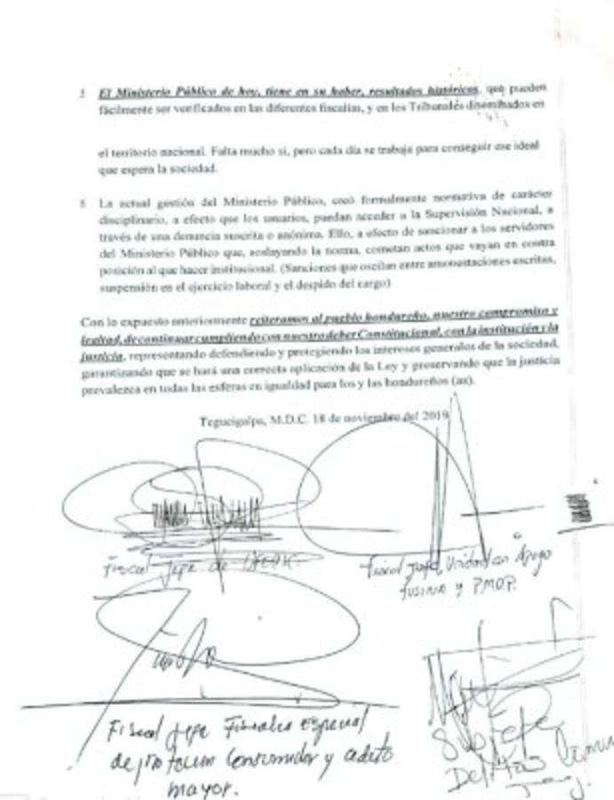 Funcionarios del MP respaldan el trabajo hecho por el fiscal general