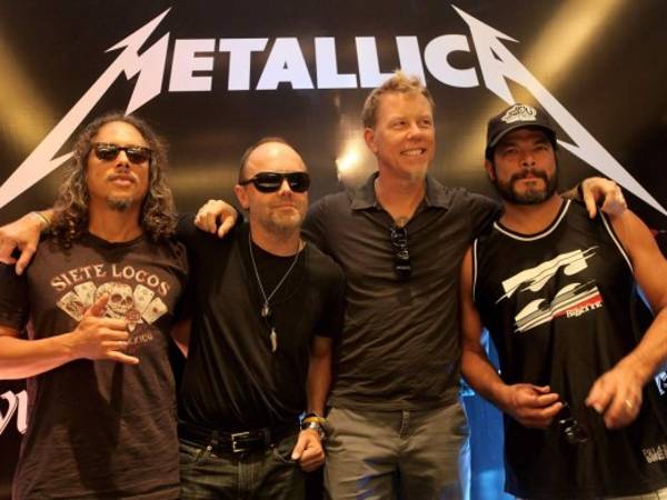 Kirk Hammett, Lars Ulrich, James Hetfield y Robert Trujillo.