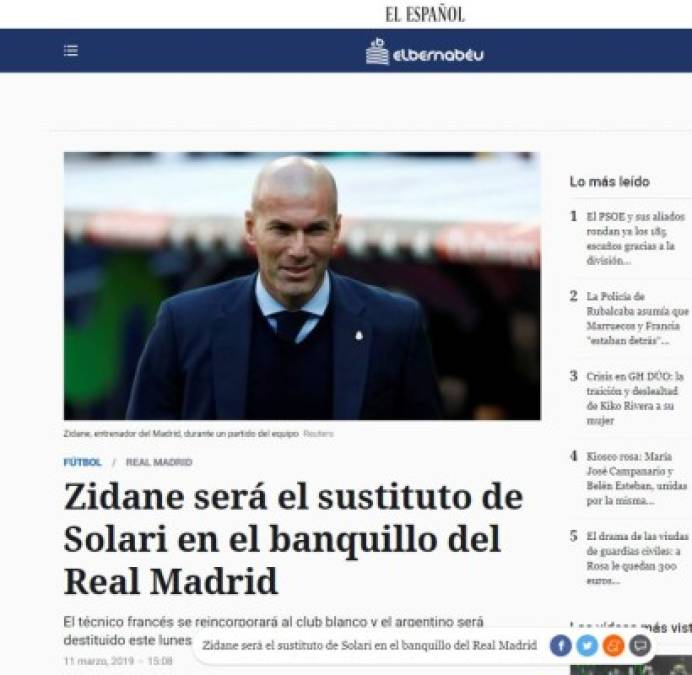 La llegada de Zinedine Zidane al Real Madrid hace eco en los medios deportivos del mundo