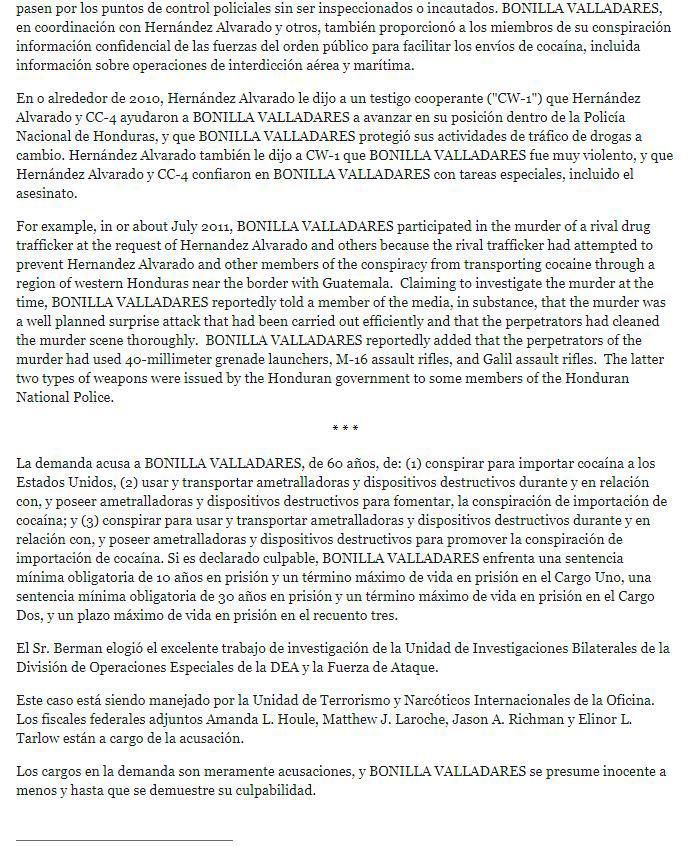¿Cuántos años de cárcel podría enfrentar “El Tigre” Bonilla al declararse culpable por cargos de narcotráfico?