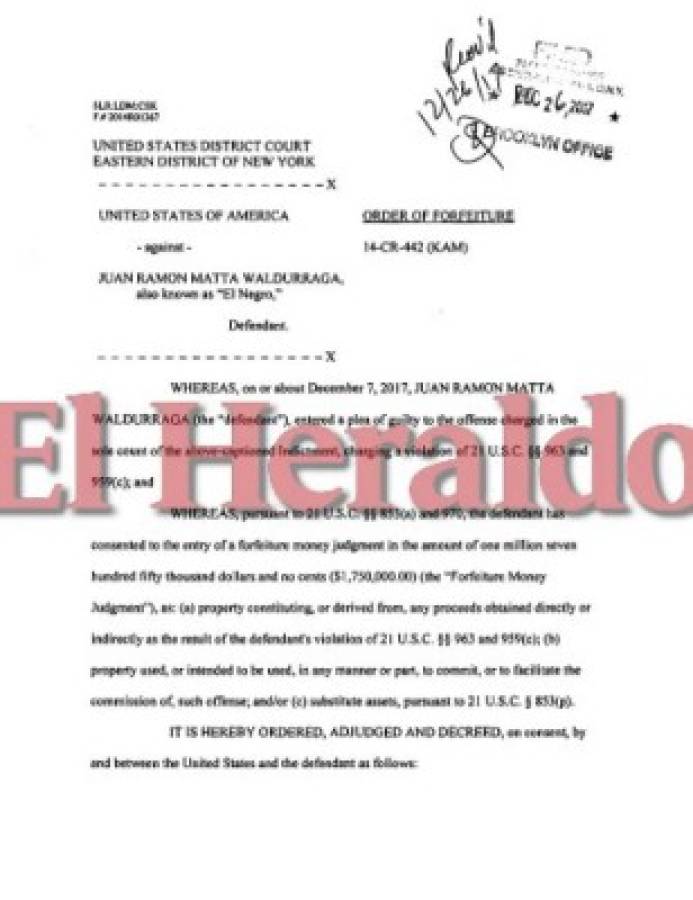 Juan Ramón Matta Waldurraga, alias 'Monchito”, se declaró culpable