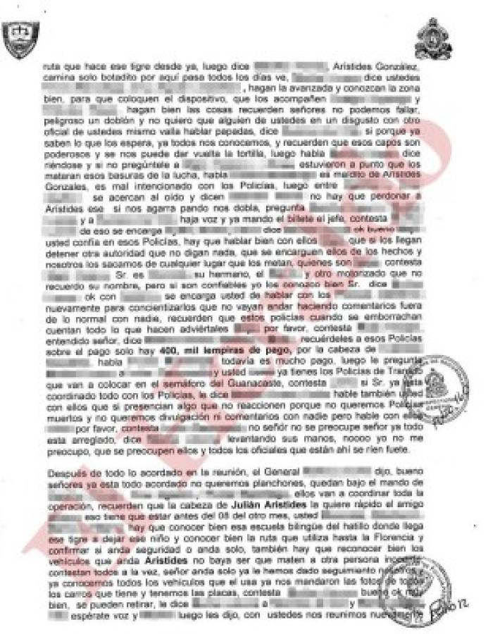 En el documento se realiza las descripciones de los videos que grabaron las reuniones que sostuvieron los altos mandos oficiales.