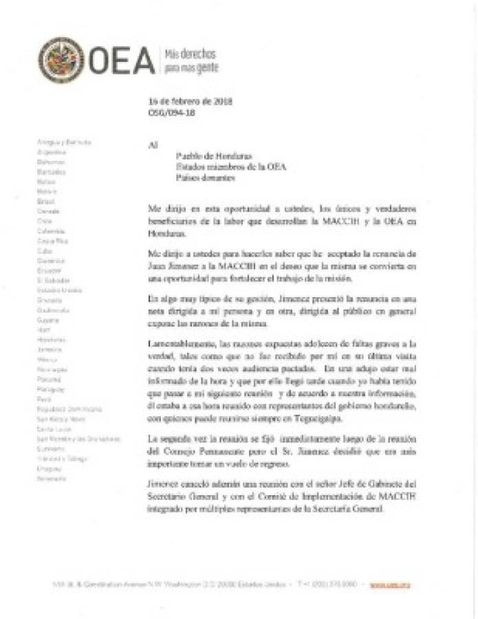 Almagro acepta renuncia de Jiménez Mayor y desmiente los argumentos de su salida de la Maccih