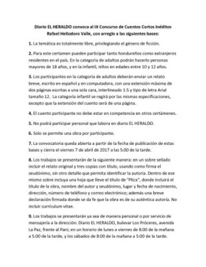 Bases IX Concurso de Cuentos Cortos 2017