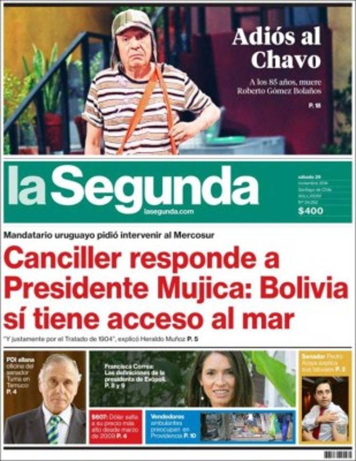 Muerte de Chespirito acaparó portadas de diarios