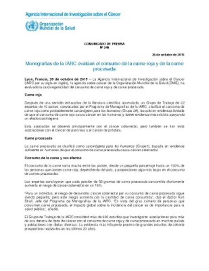 Evalúo el consumo de la carne roja y de la carne procesada