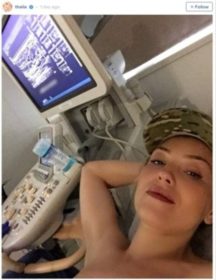 Thalía se realiza mamografía y muestra fotos del proceso