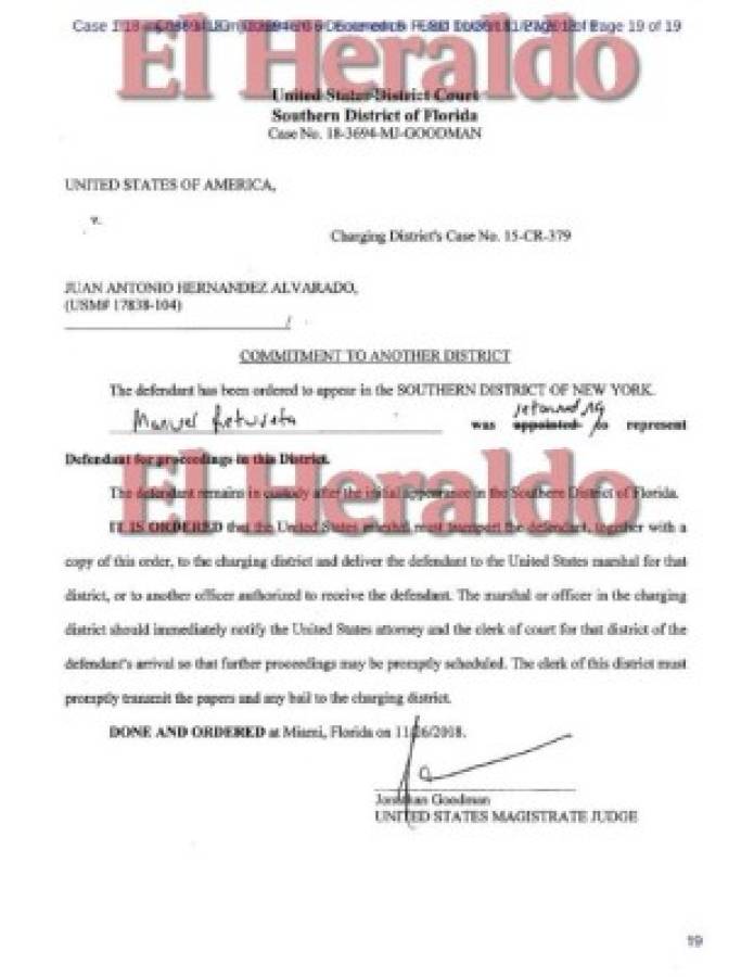 Tony Hernández comparecerá en 14 días en la Corte de Nueva York