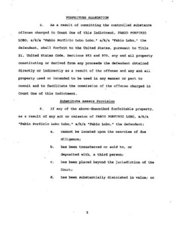 Fiscalía de Nueva York solicitará incautación de bienes de Fabio Lobo