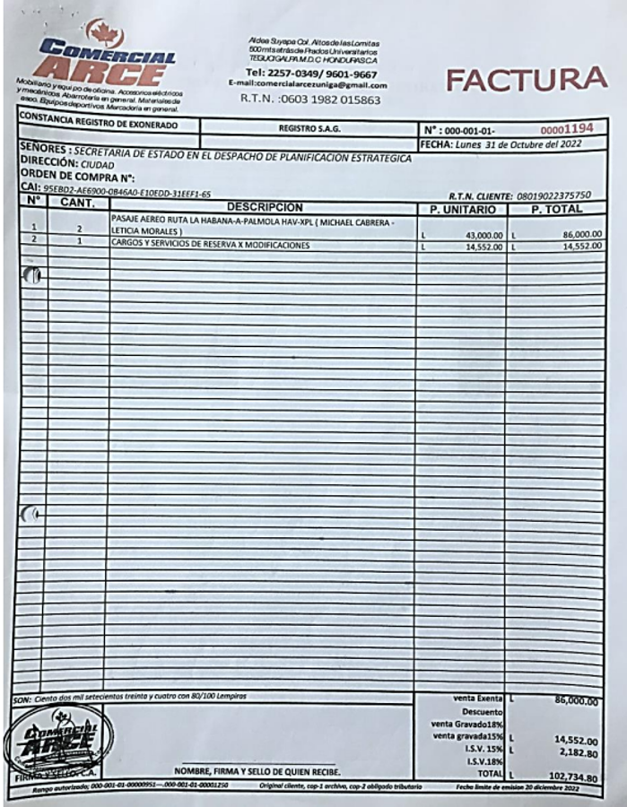 Sospechosa compra de boletos aéreos de Planificación y Estrategia