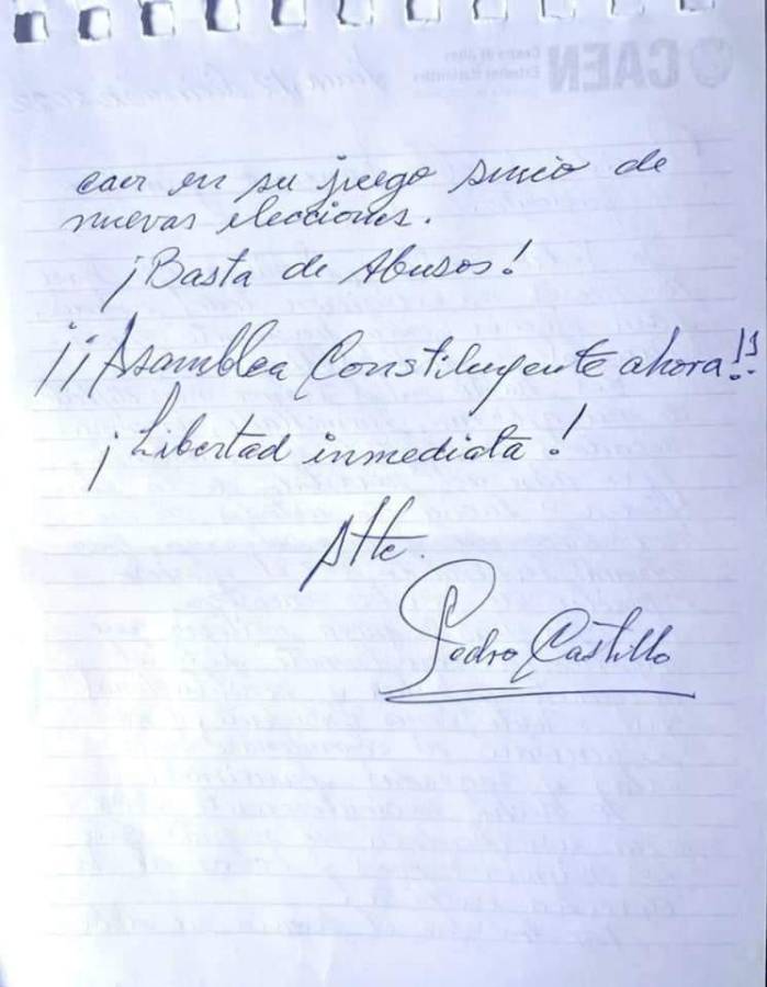 “No renunciaré a mi cargo”: el mensaje de Pedro Castillo tras ser destituido como presidente de Perú