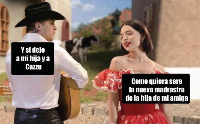 Los memes del beso entre Christian Nodal y Ángela Aguilar