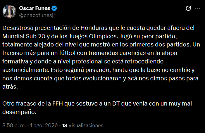 Bochorno No ven una: Prensa explota tras eliminación de Honduras en Premundial Sub-20 de Concacaf