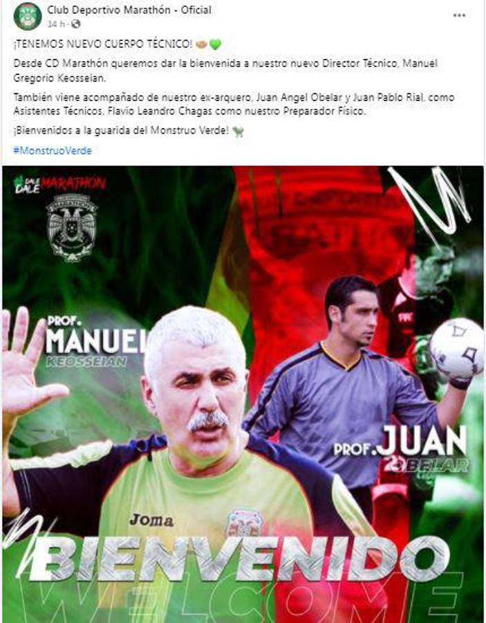 Manuel Keosseián es el nuevo técnico de Marathón