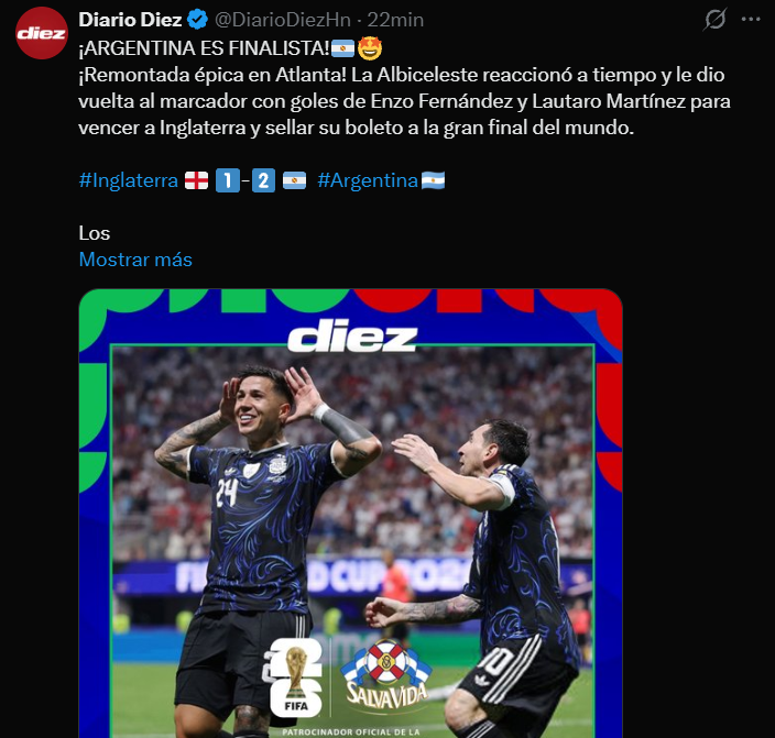 Dios es argentino Historia: Reacción de la prensa tras pase de Argentina a final del Mundial 2026