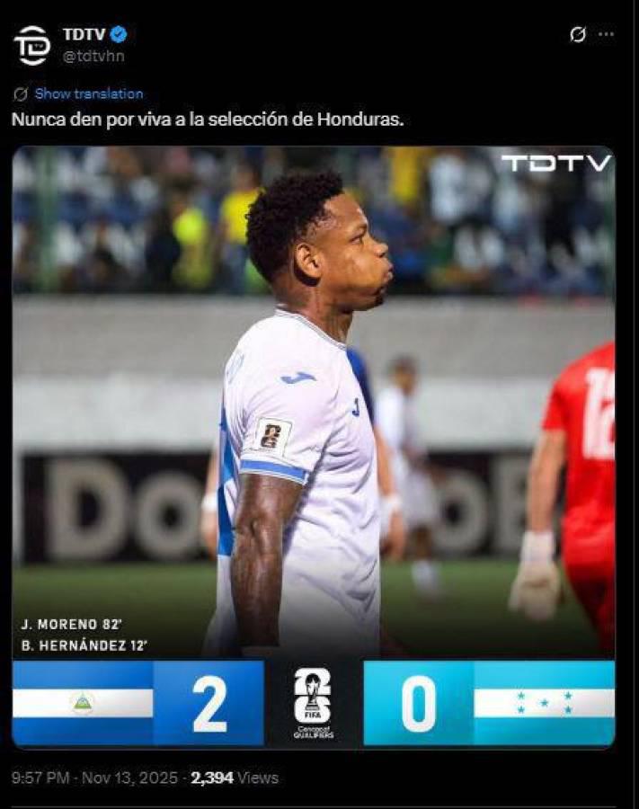 Lo que dicen los medios tras derrota de Honduras ante Nicaragua; señalan el culpable