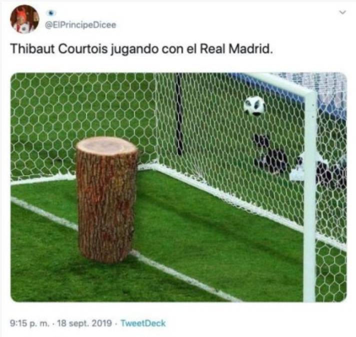 Con crueles memes destrozan a Courtois por salir en el primer tiempo