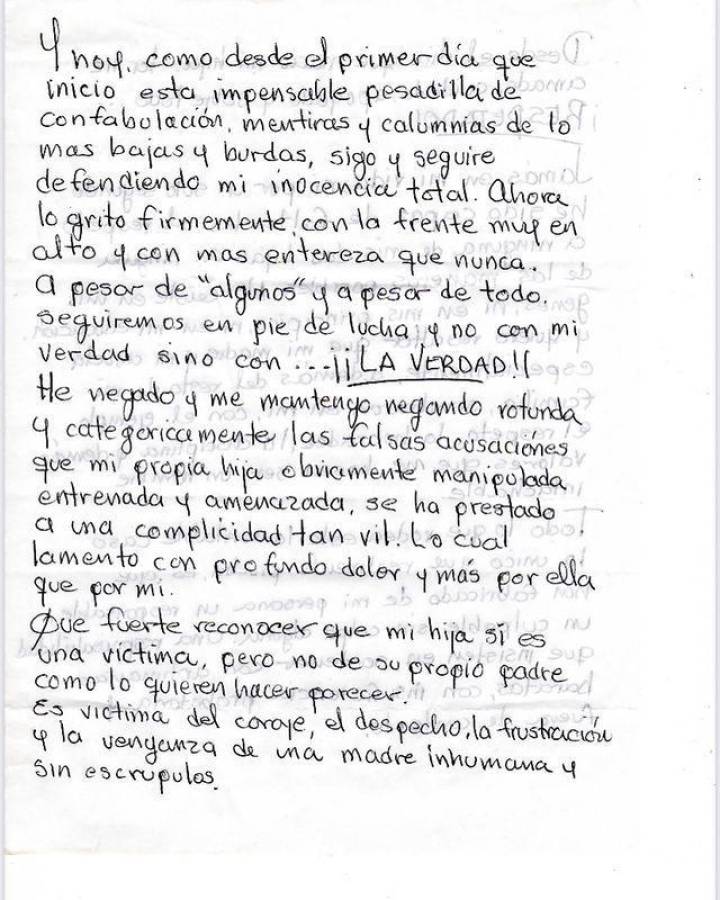 “Mi hija sí es víctima, pero no de mí”: La carta de Héctor Parra tras condena a 10 años de prisión