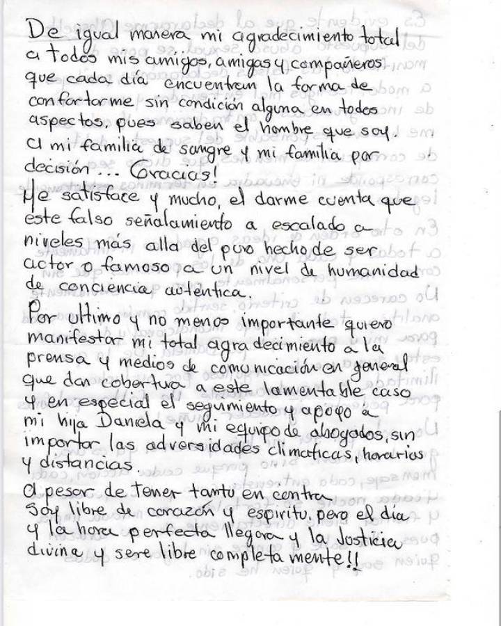 “Mi hija sí es víctima, pero no de mí”: La carta de Héctor Parra tras condena a 10 años de prisión