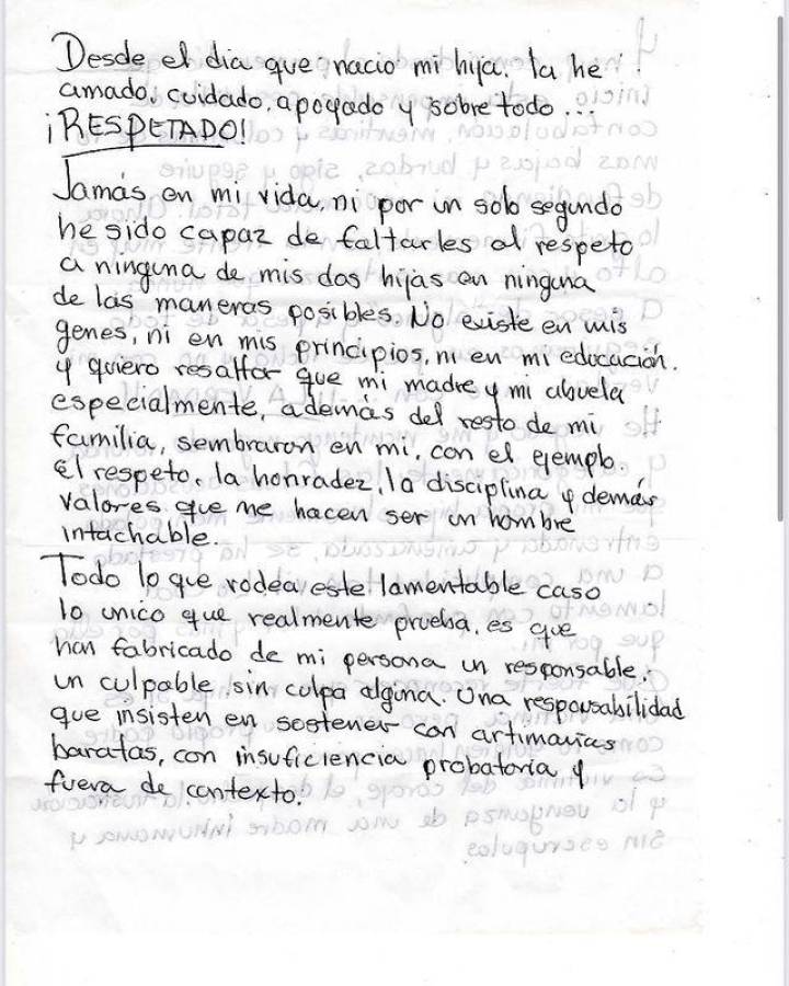 “Mi hija sí es víctima, pero no de mí”: La carta de Héctor Parra tras condena a 10 años de prisión