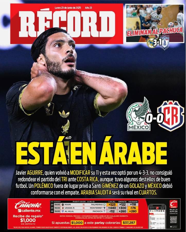Lástima: Faitelson y prensa mexicana reaccionan tras amargo empate ante Costa Rica Lástima: Faitelson y prensa mexicana reaccionan tras amargo empate ante Costa Rica