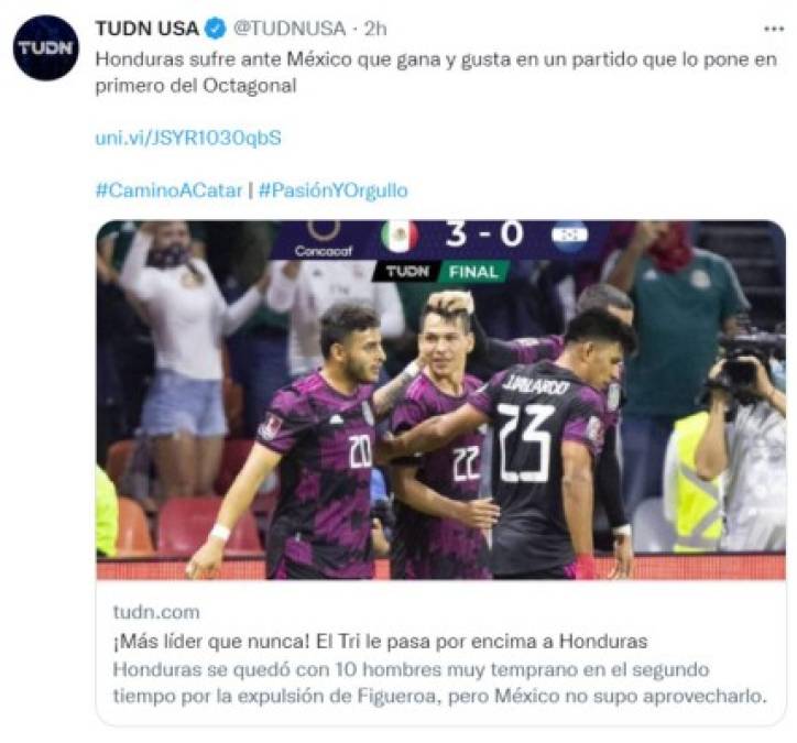 'La H es muda': Prensa azteca destaca goleada de México frente a Honduras