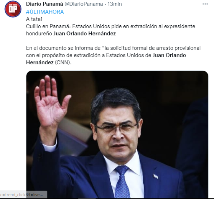 Así informa el mundo la solicitud de extradición del expresidente Juan Orlando Hernández