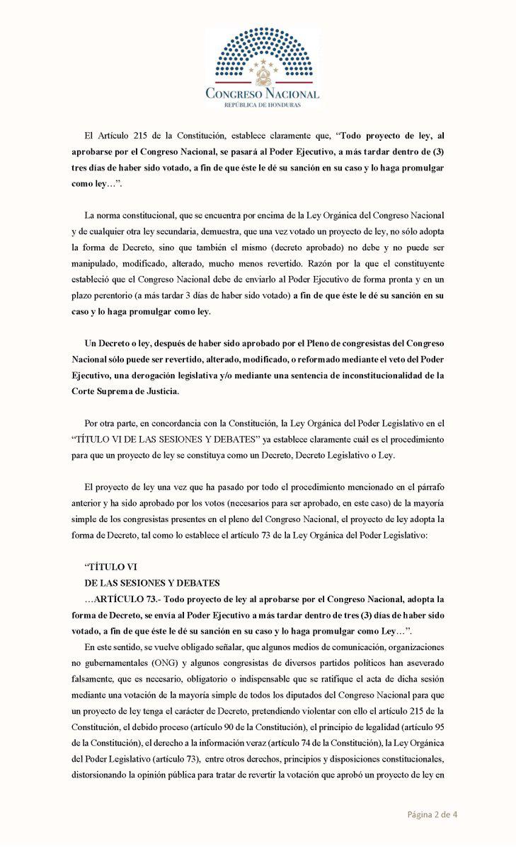 Qué dice el documento que justifica “no ratificar el acta de sesión” donde se votó por el decreto del CAF