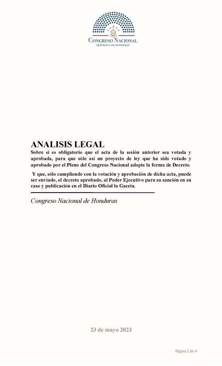 Qué dice el documento que justifica “no ratificar el acta de sesión” donde se votó por el decreto del CAF