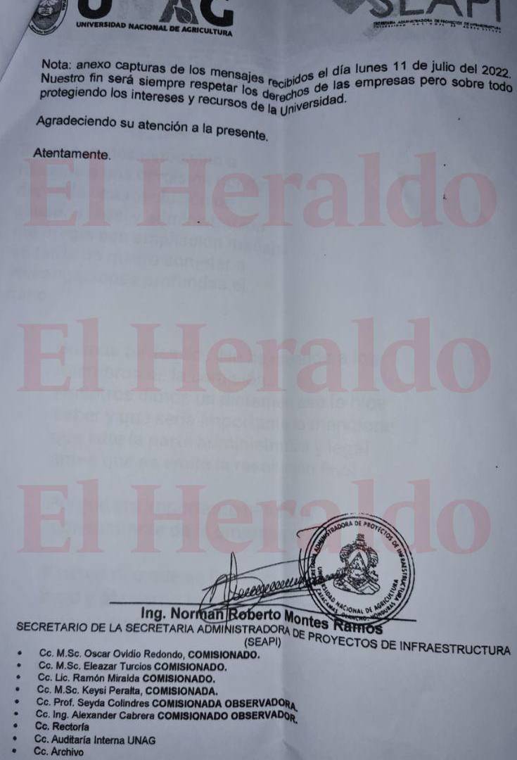 $!La nota iba firmada por la Secretaria de Proyectos de Infraestructura (SEAPI) Norman Roberto Montes Ramos.