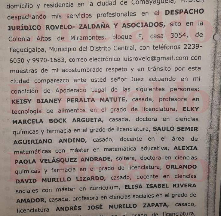Keisy Bianey Peralta también presentó una demanda contra la Universidad Nacional de Agricultura exigiendo 1,060,500 lempiras por concepto del Arancel de los Profesionales de las Ciencias Agrícolas, sin embargo le ha sido denegado en primera y segunda instancia.