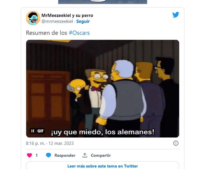 Imperdibles y divertidos: los memes de los Premios Oscar 2023
