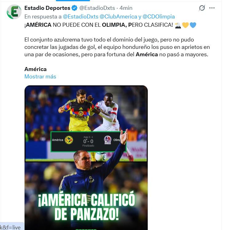De panzazo: Lo que dicen los medios de México luego de que América eliminara a Olimpia