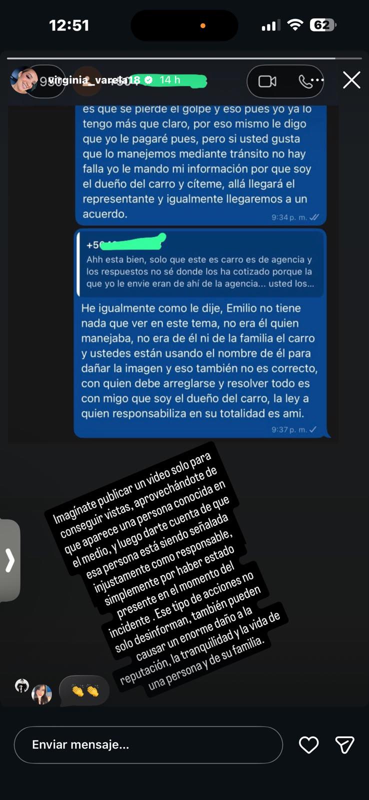 Esposa de Emilio Izaguirre sale en defensa de su hijo y expone mensajes tras choque de vehículo