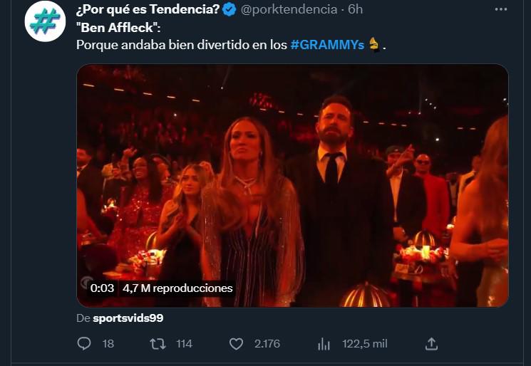 Cara de Ben Affleck en los Grammy deja imperdibles memes