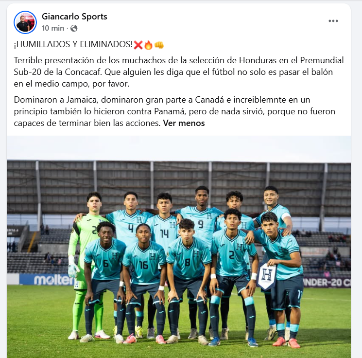 Bochorno No ven una: Prensa explota tras eliminación de Honduras en Premundial Sub-20 de Concacaf